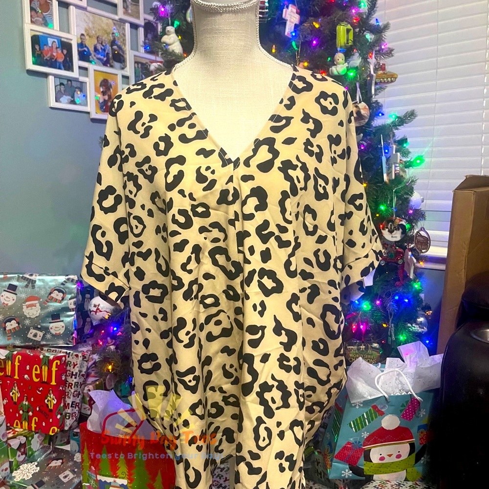 Leopard tan top, size XL